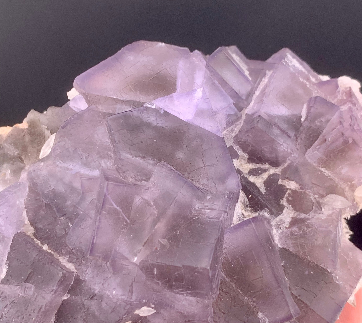 Purple Phantom Fluorite Crystal With Calcite From Pakistan - 188 Gram