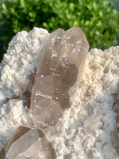 Golden Topaz With Smokey Quartz On Matrix From Pakistan - 888 Gram