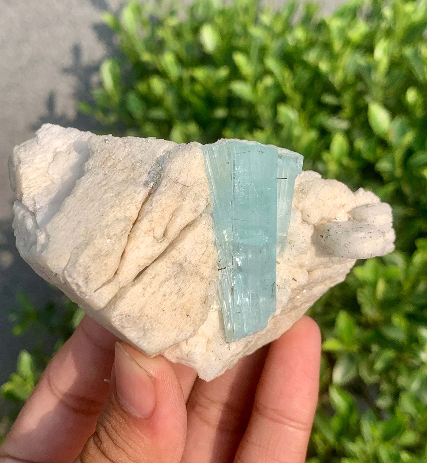 Sky Blue Aquamarine Crystal on Feldspar From Pakistan - 142 Grams