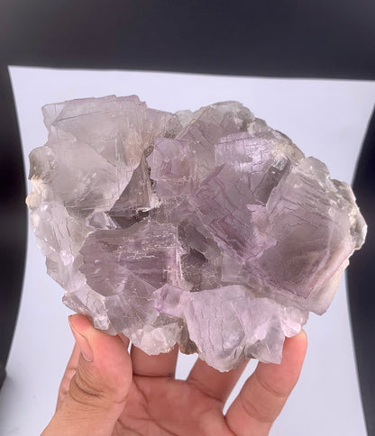 Purple Phantom Fluorite Crystal With Calcite From Pakistan - 635 Gram