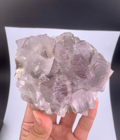 Purple Phantom Fluorite Crystal With Calcite From Pakistan - 635 Gram