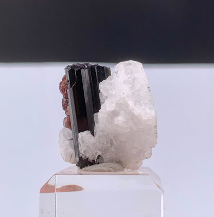 Red Spessertine Garnet Crystals on Schorl Tourmaline From Pakistan - 13 Grams