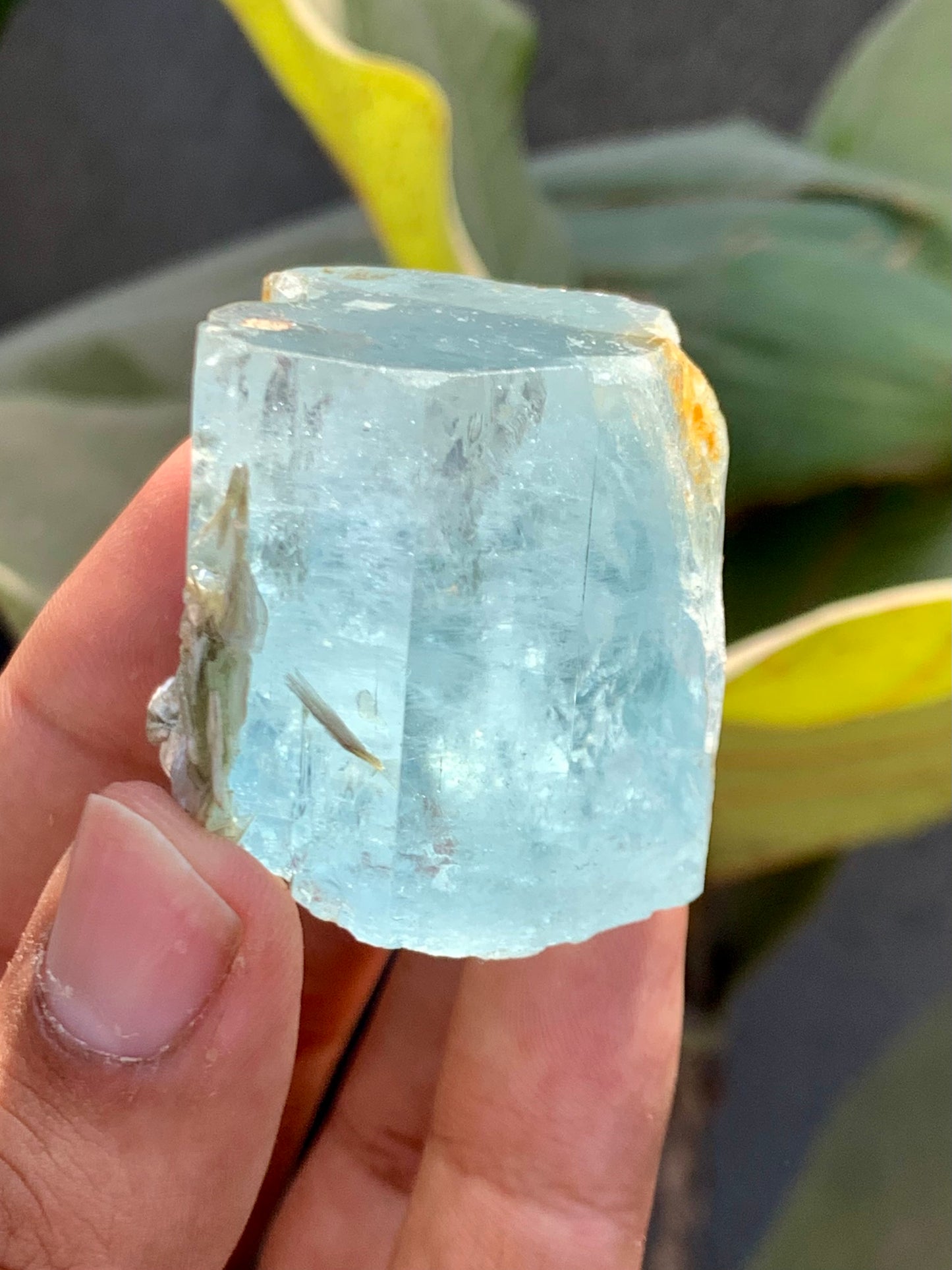 Blue Aquamarine Crystal, With Mica  From Skardu Pakistan- 90 Gram