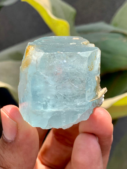 Blue Aquamarine Crystal, With Mica  From Skardu Pakistan- 90 Gram
