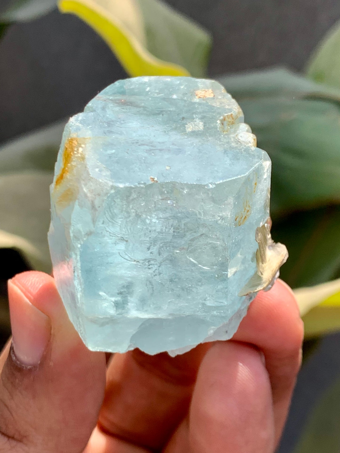 Blue Aquamarine Crystal, With Mica  From Skardu Pakistan- 90 Gram