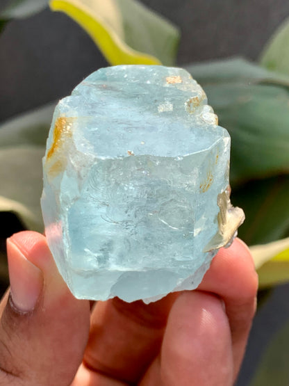 Blue Aquamarine Crystal, With Mica  From Skardu Pakistan- 90 Gram