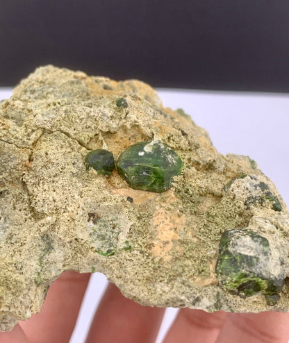 Green Demantoid Garnet Crystals On Matrix - 192 Grams