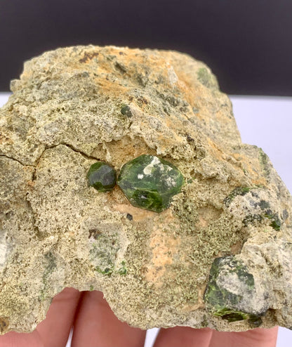 Green Demantoid Garnet Crystals On Matrix - 192 Grams