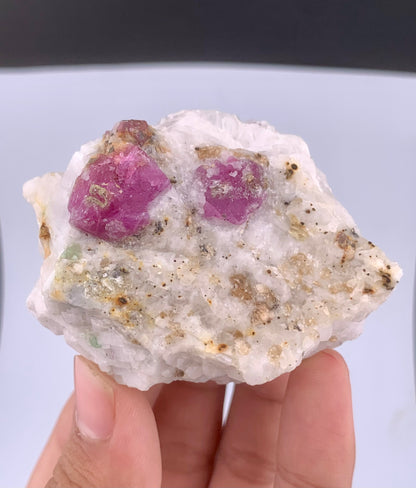 Pink Ruby Crystals On Matrix From Afghanistan - 128 Grams