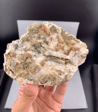 Yellow Sphene Crystals on Matrix from Skardu Pakistan - 396 Grams