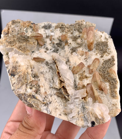 Yellow Sphene Crystals on Matrix from Skardu Pakistan - 396 Grams