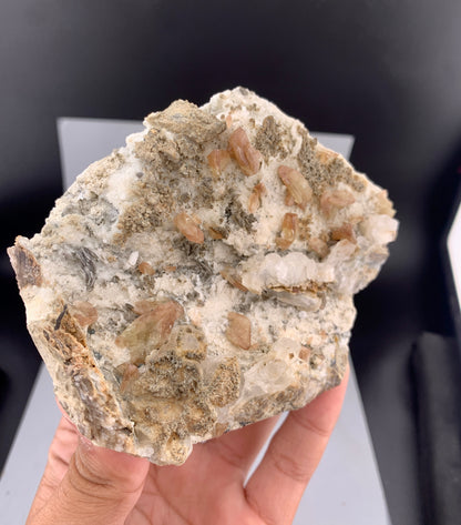 Yellow Sphene Crystals on Matrix from Skardu Pakistan - 396 Grams