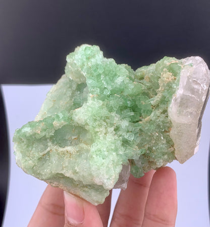 Green Tourmaline Crystals Cluster With Kunzite on matrix From Afghanistan - 287 Grams