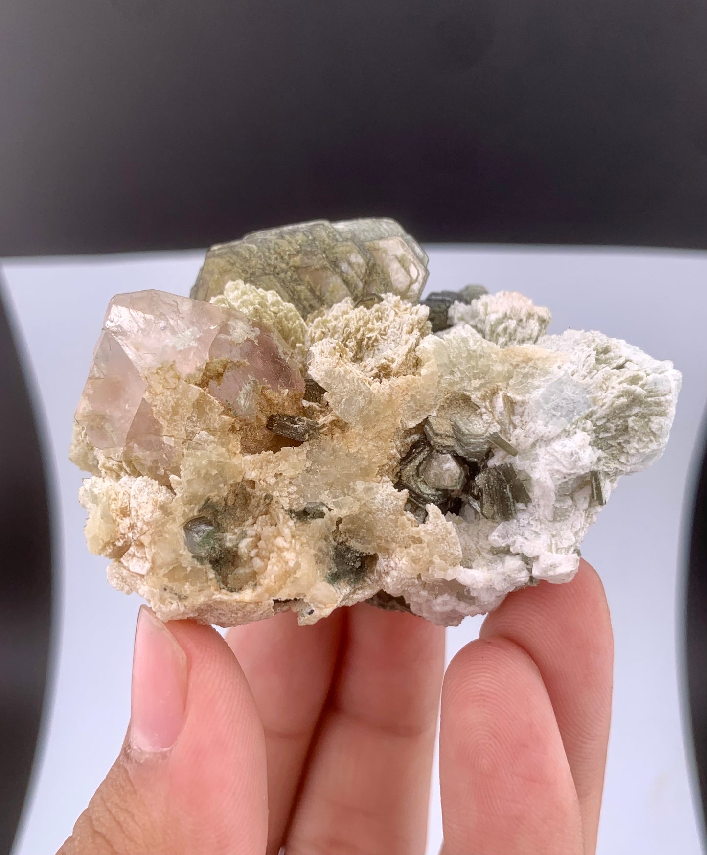 Pink Fluorite Crystal With Mica on Matrix From Pakistan - 101 Grams