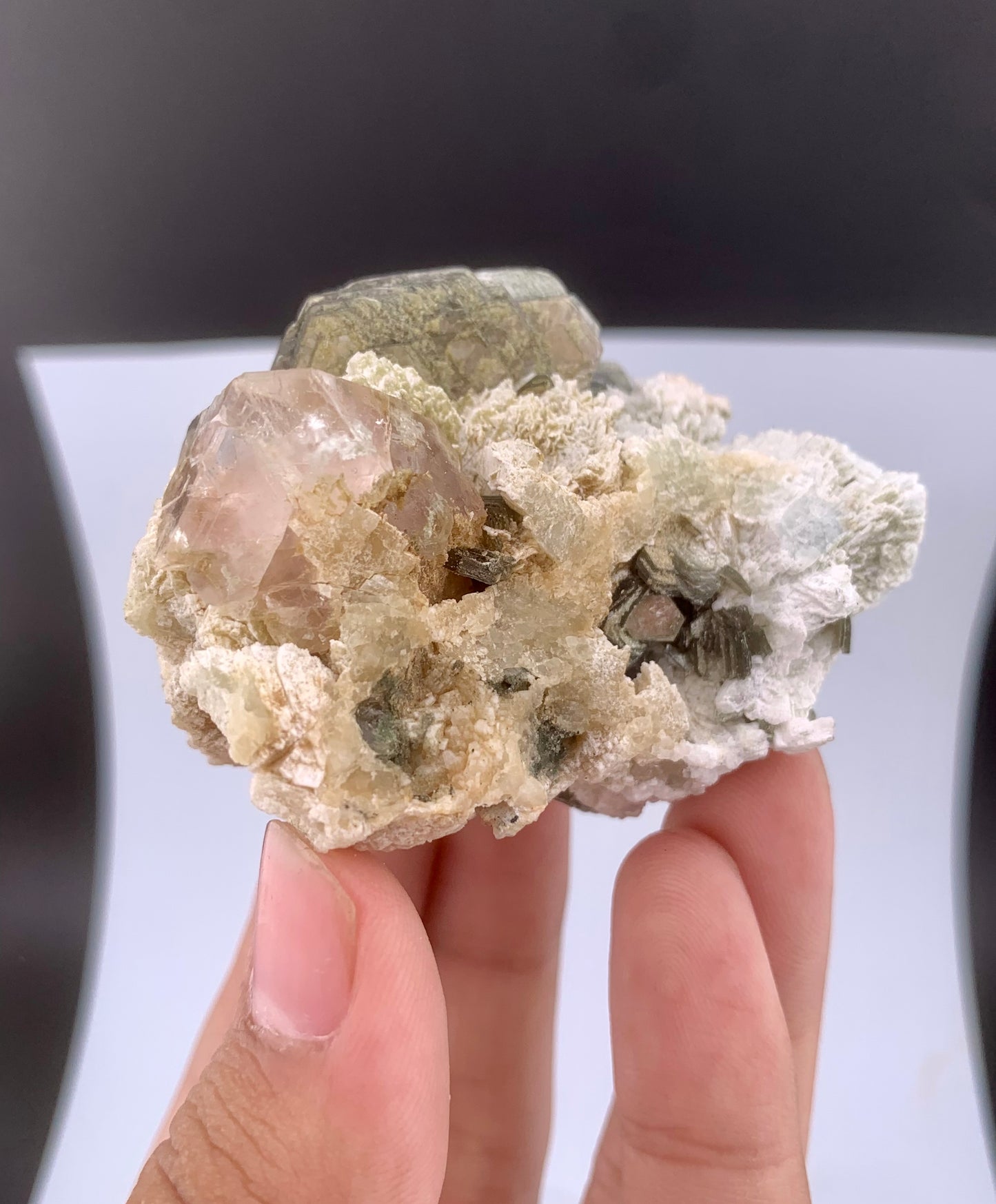 Pink Fluorite Crystal With Mica on Matrix From Pakistan - 101 Grams