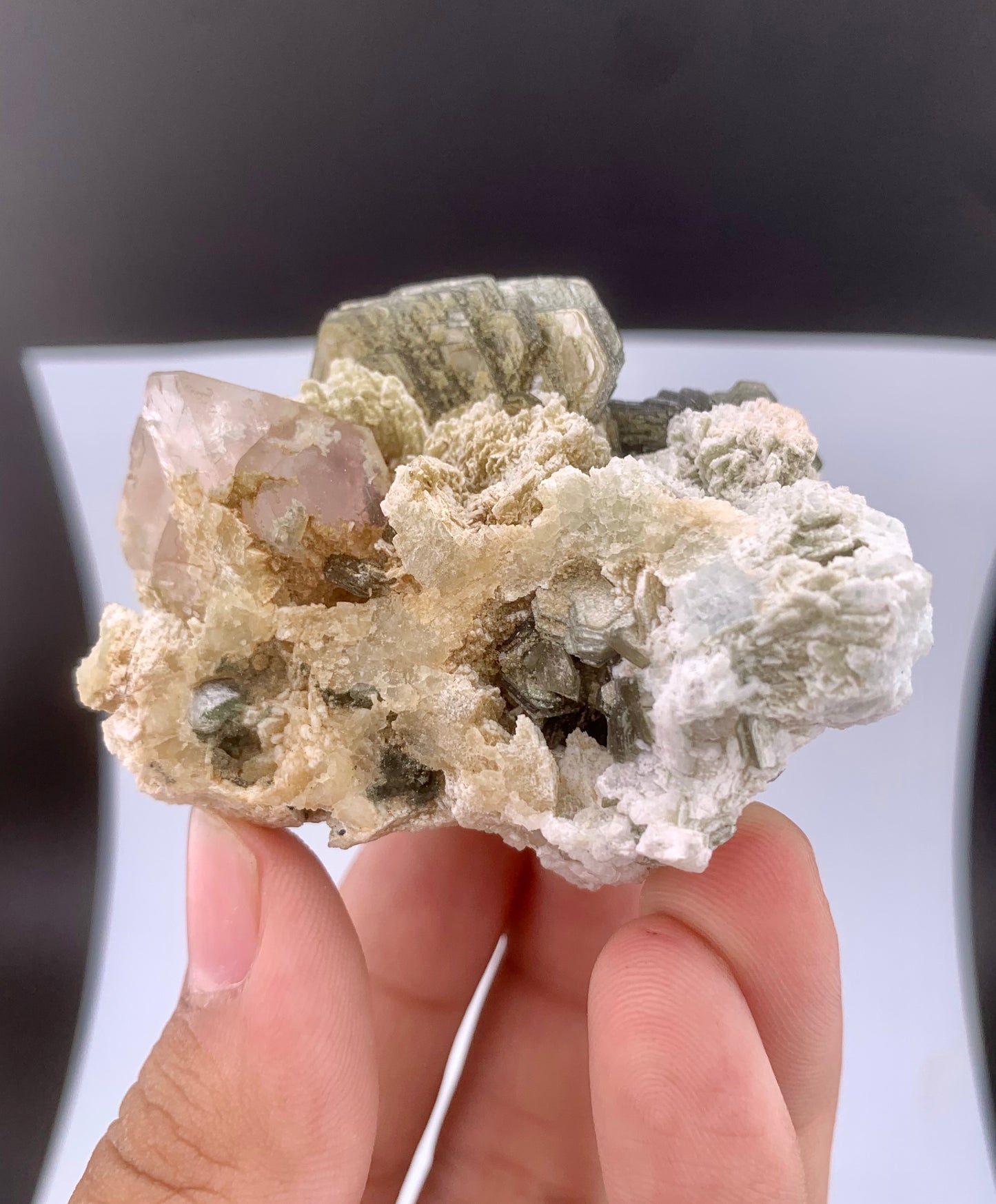 Pink Fluorite Crystal With Mica on Matrix From Pakistan - 101 Grams