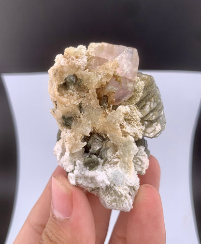 Pink Fluorite Crystal With Mica on Matrix From Pakistan - 101 Grams