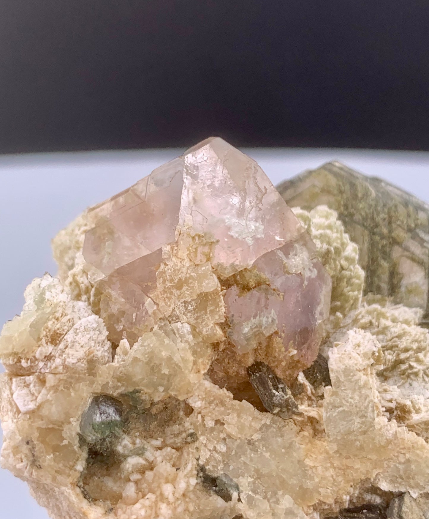 Pink Fluorite Crystal With Mica on Matrix From Pakistan - 101 Grams