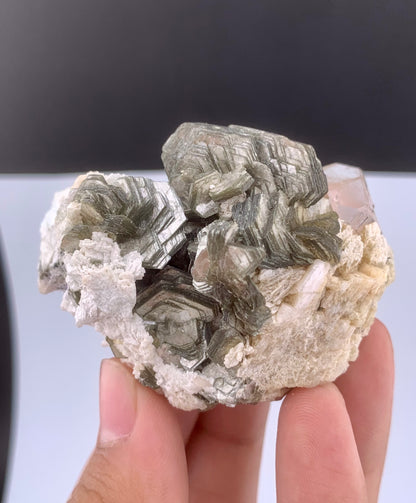 Pink Fluorite Crystal With Mica on Matrix From Pakistan - 101 Grams