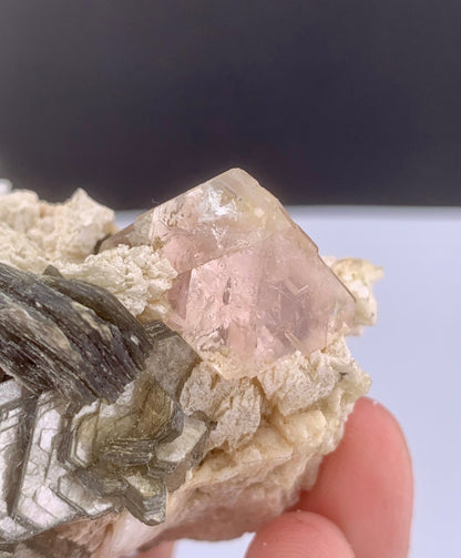 Pink Fluorite Crystal With Mica on Matrix From Pakistan - 101 Grams