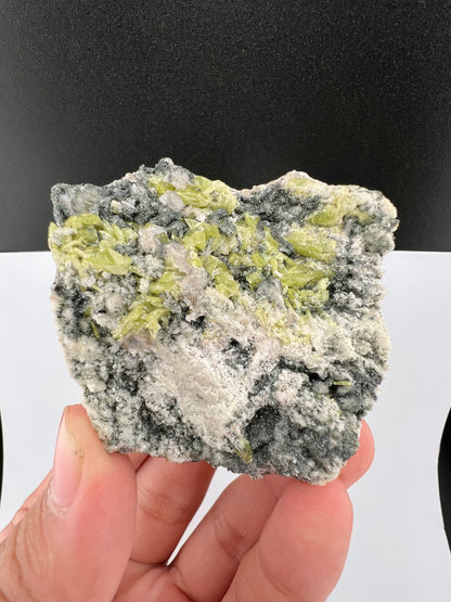 Natural Green Sphene Crystals on Matrix From Pakistan - 77 Grams