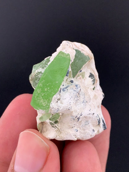 Green Peridot Crystal On Matrix  From Pakistan -20 Gram