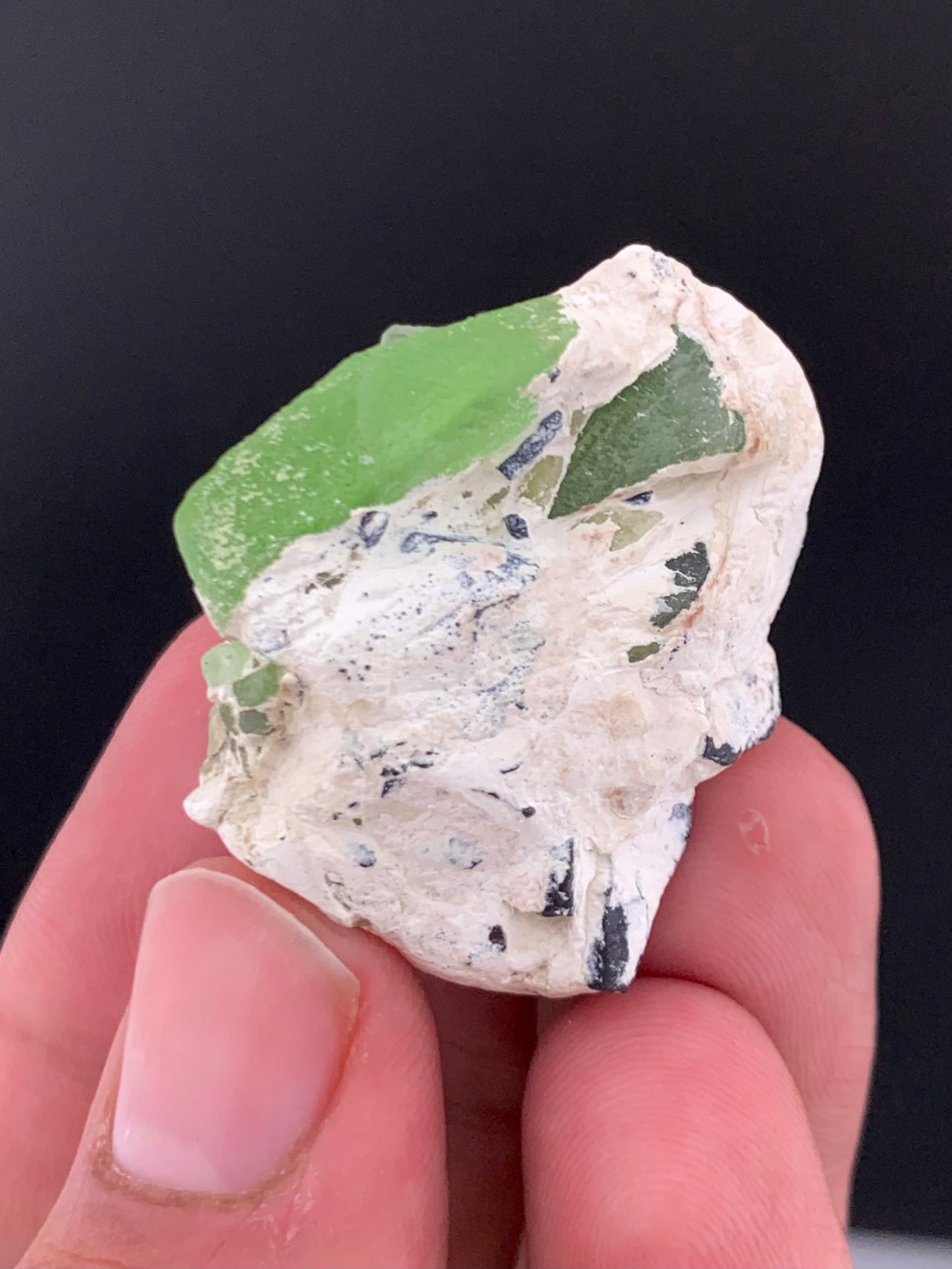 Green Peridot Crystal On Matrix  From Pakistan -20 Gram