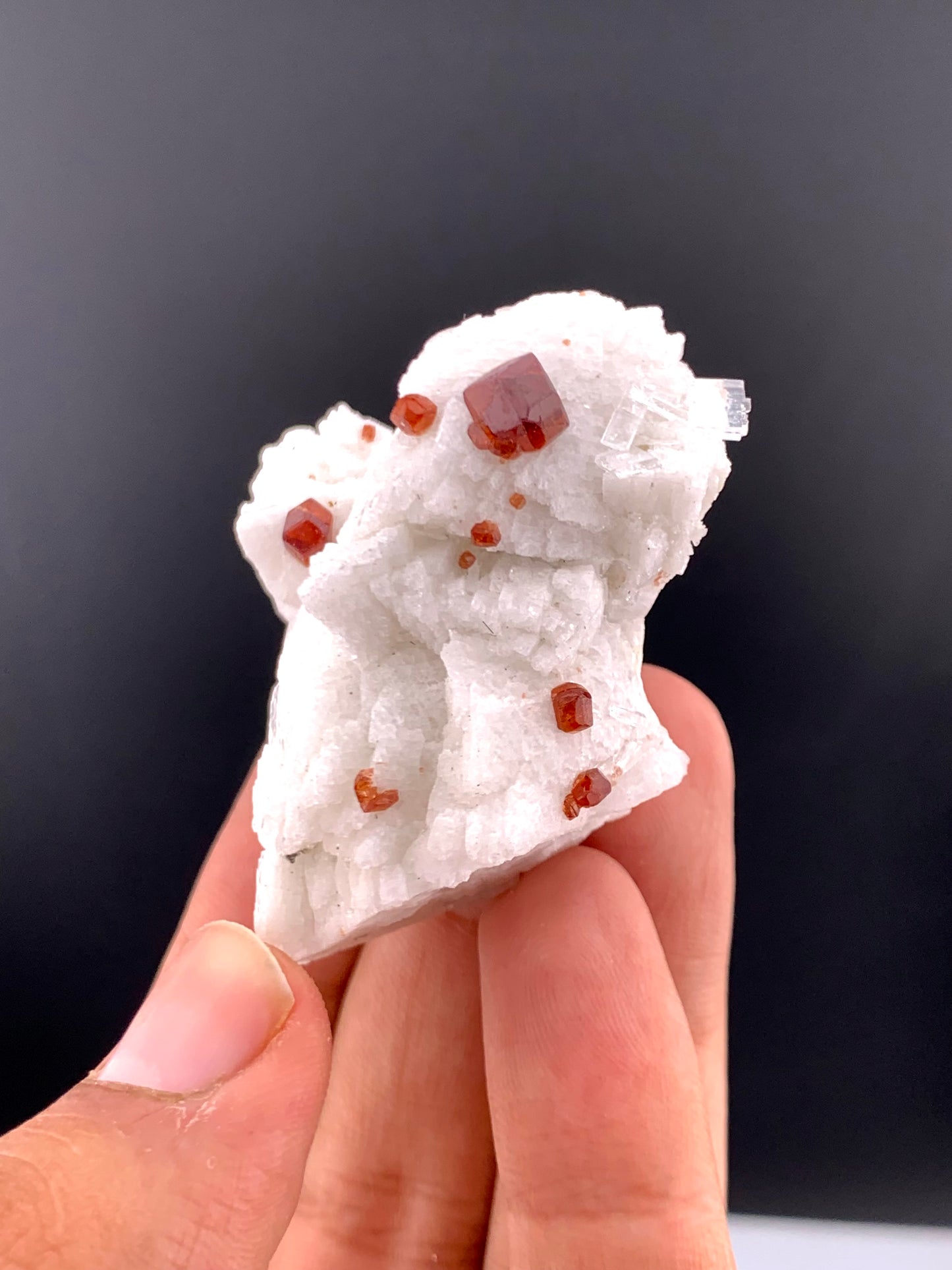 Red Garnet Crystals With Quartz On Matrix From Pakistan - 75 Gram