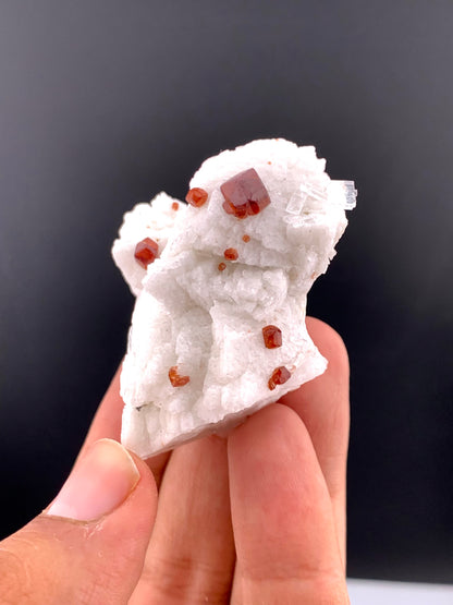 Red Garnet Crystals With Quartz On Matrix From Pakistan - 75 Gram