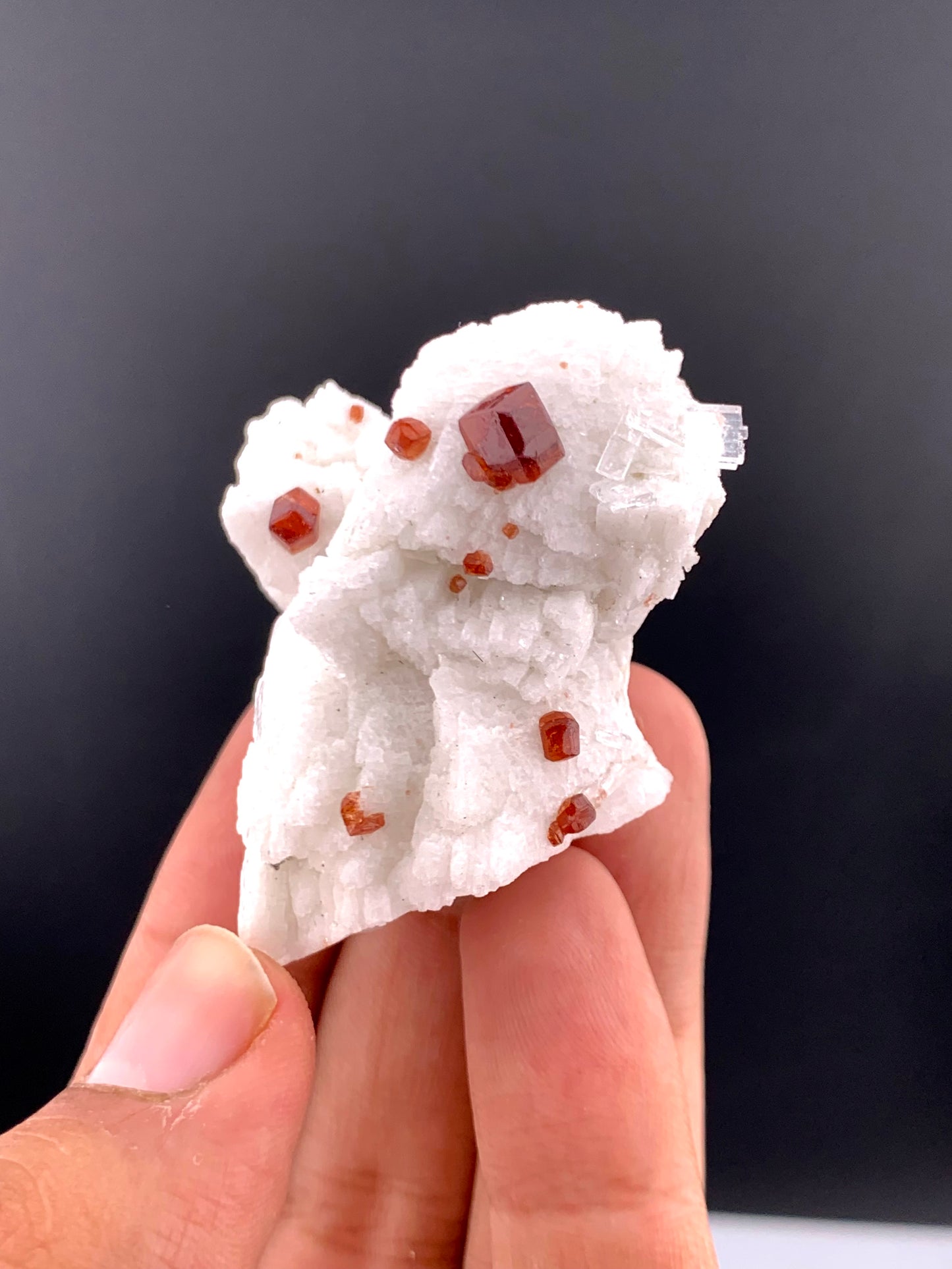 Red Garnet Crystals With Quartz On Matrix From Pakistan - 75 Gram