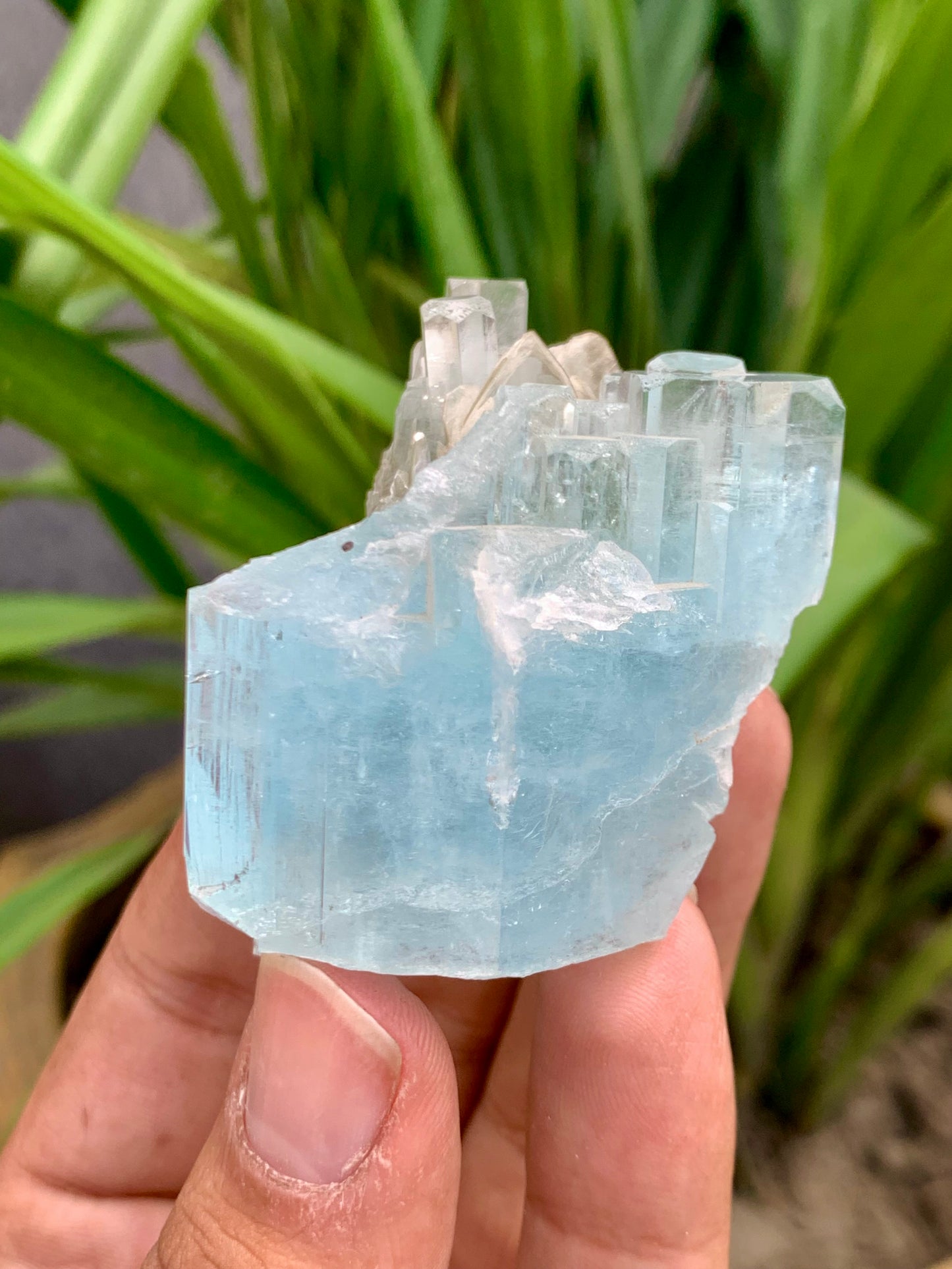 Blue Aquamarine Crystal with Mica  Pakistan 90 Gram