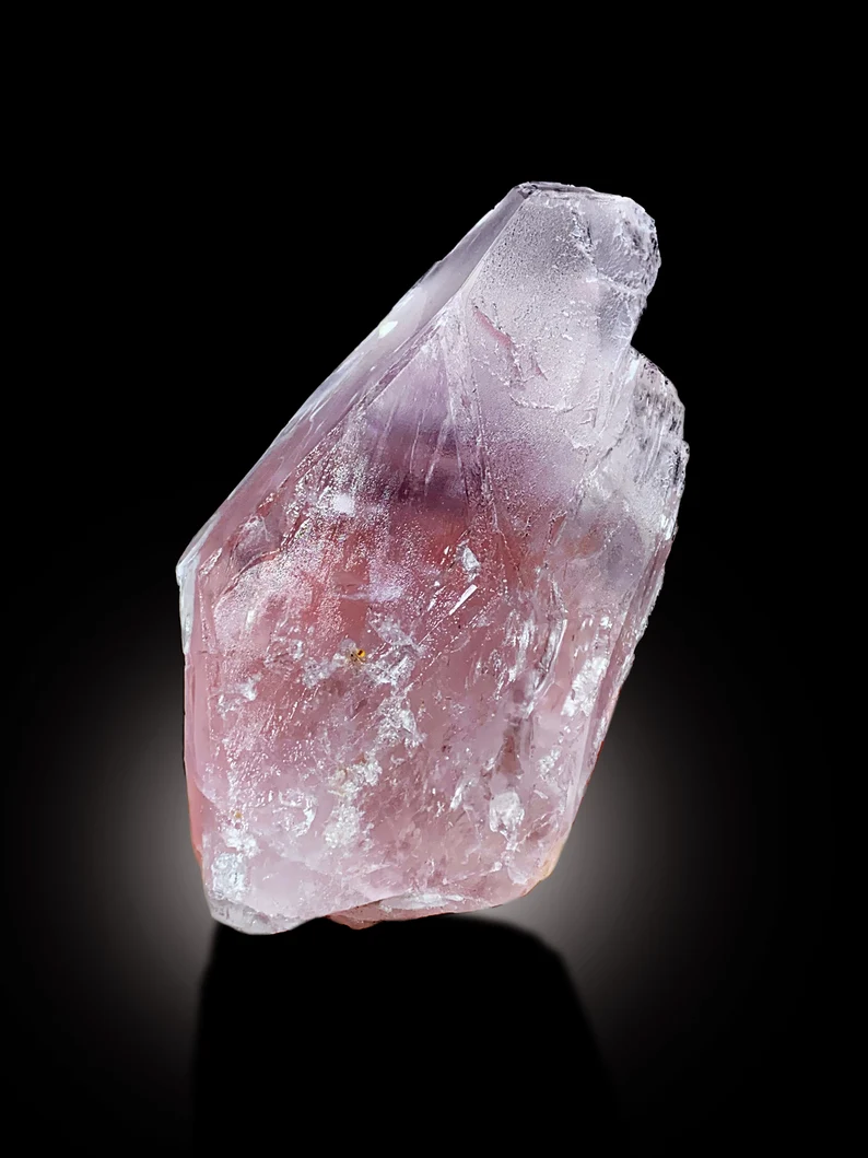 Large morganite crystal on display stand
Top grade morganite specimen from Afghanistan