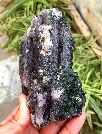 Large purple scapolite crystal specimen with natural luster