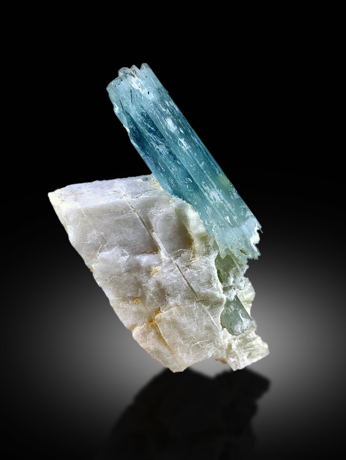 Shigar Valley Aquamarine Crystal
Natural Blue Aquamarine on Feldspar
