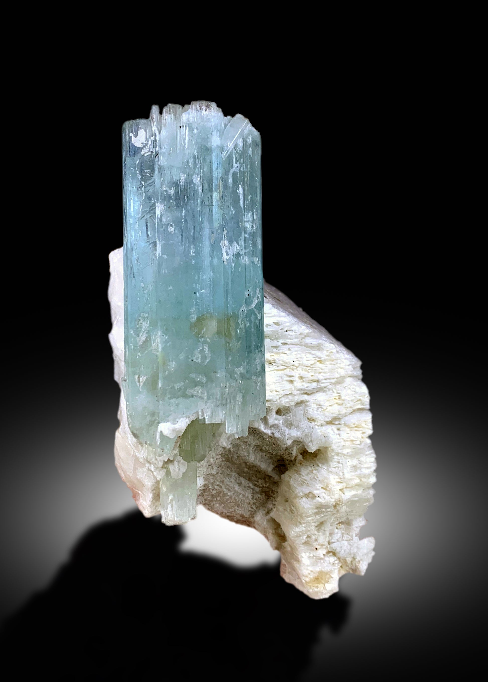 Natural Sky Blue Aquamarine Crystal on Feldspar
Aquamarine Specimen from Shigar Valley Pakistan
Blue Aquamarine Crystal on Feldspar Matrix