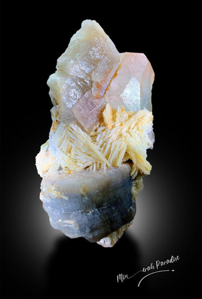 Natural bi-color beryl Afghanistan pegmatite specimen
AquaMorganite with muscovite mica glittering matrix