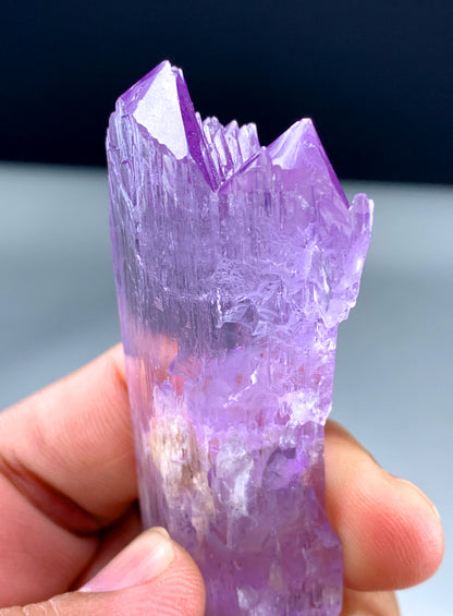 Natural pink kunzite crystal excellent luster
Etched kunzite showing stepped mountain termination faces