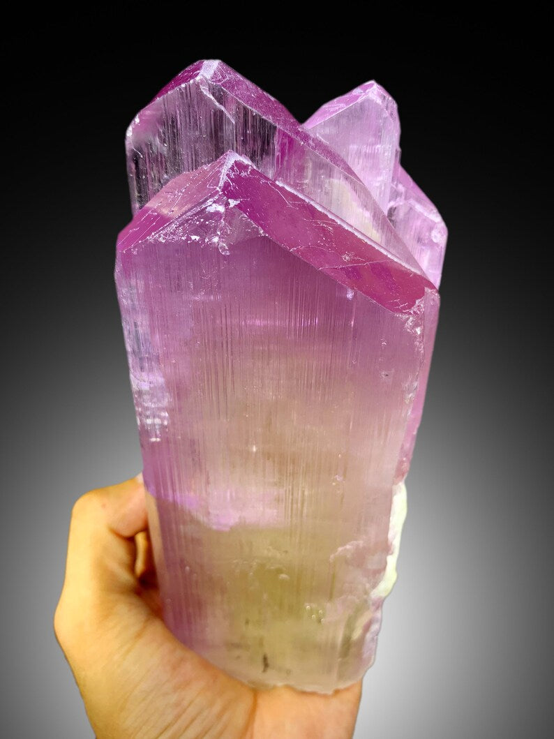 Afghanistan kunzite crystal undamaged termination
Natural untreated pink kunzite crystal specimen
