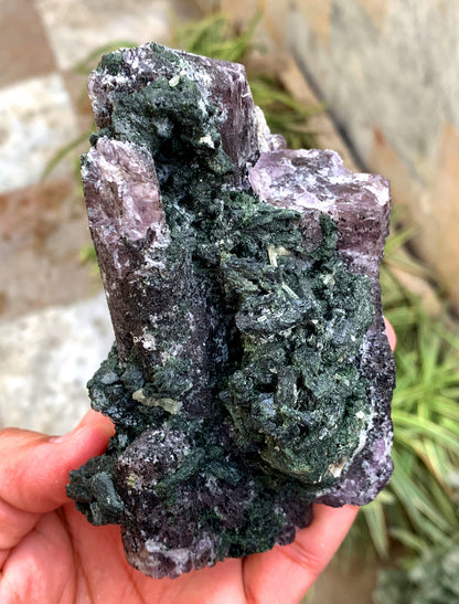 Raw purple scapolite crystal on matrix
Rare Afghan scapolite collector mineral specimen