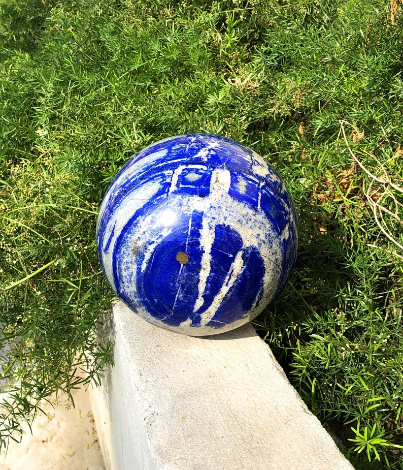 Sar-e-Sang lapis sphere
Lapis sphere with pyrite
Large lapis lazuli ball