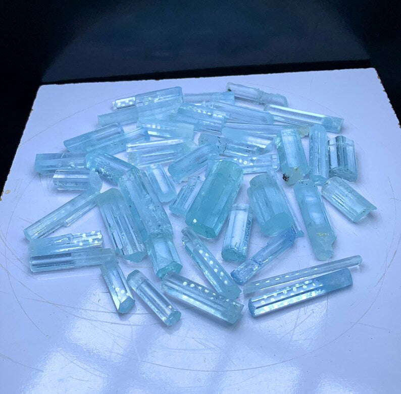 aquamarine rough crystal lot
Shigar Valley aquamarine crystals