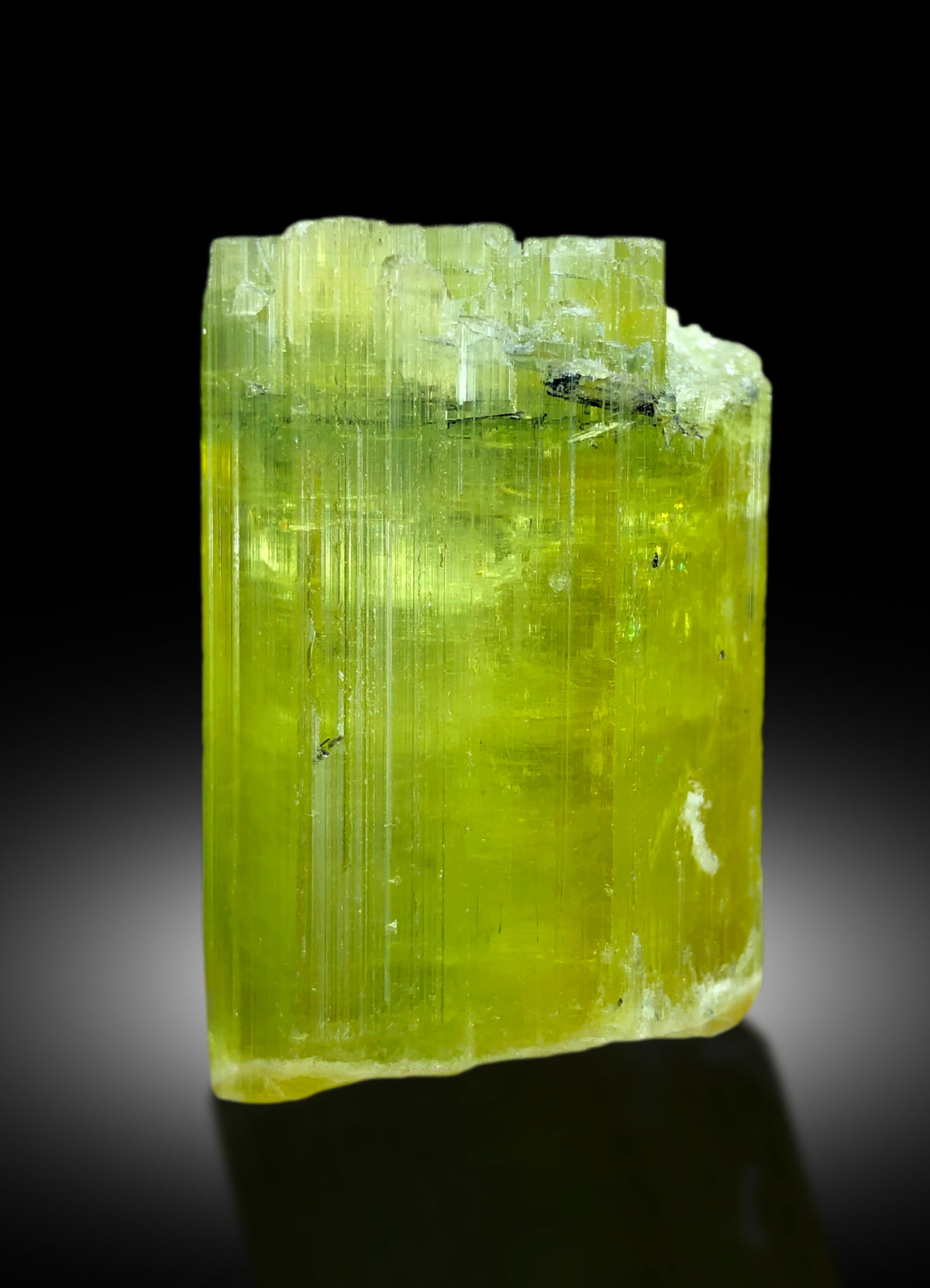 Heliodor crystal faces showing color and luster
Skardu Pakistan heliodor crystal detail view
Natural untreated heliodor crystal specimen
Heliodor crystal dimensions 51 by 31 by 29 mm