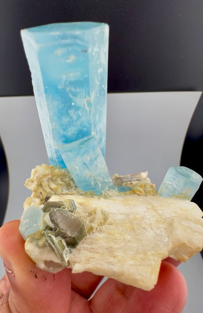 Sky blue aquamarine specimen from Afghanistan, close-up