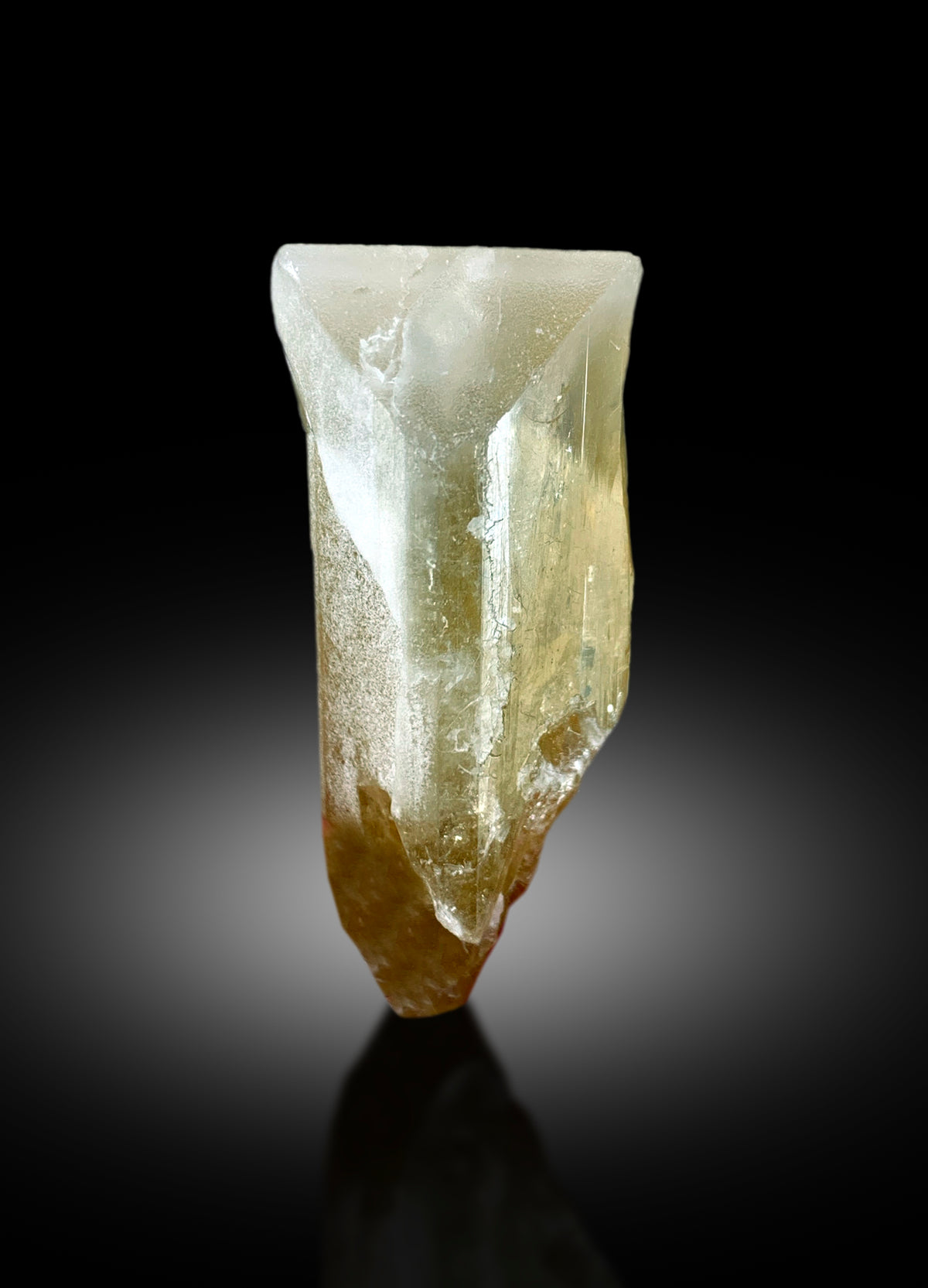 Terminated danburite crystal, top down view
Rare danburite specimen, full profile view