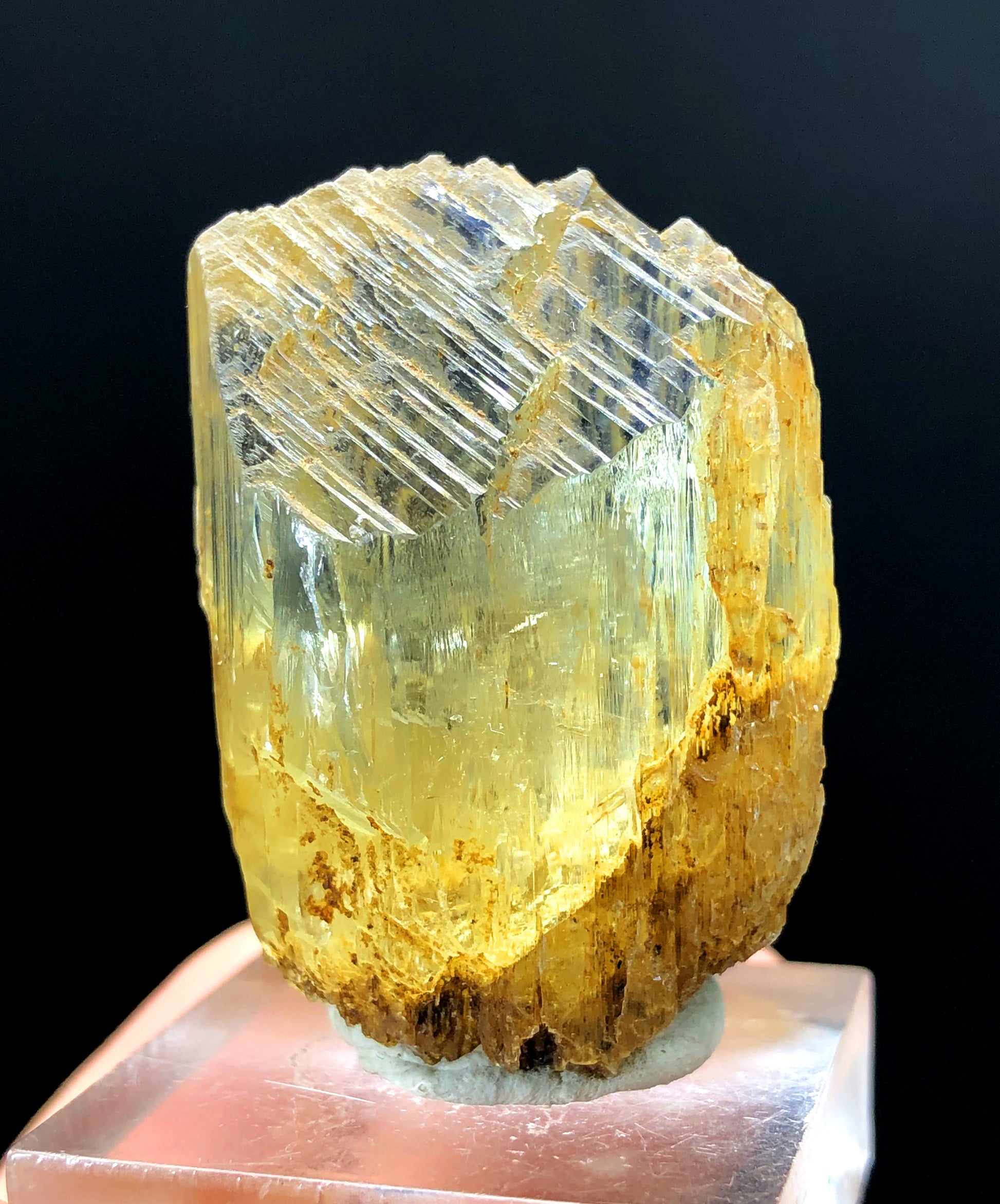 Triphane crystal dimensions 37 by 25 by 17 mm
Compact triphane crystal back angle view