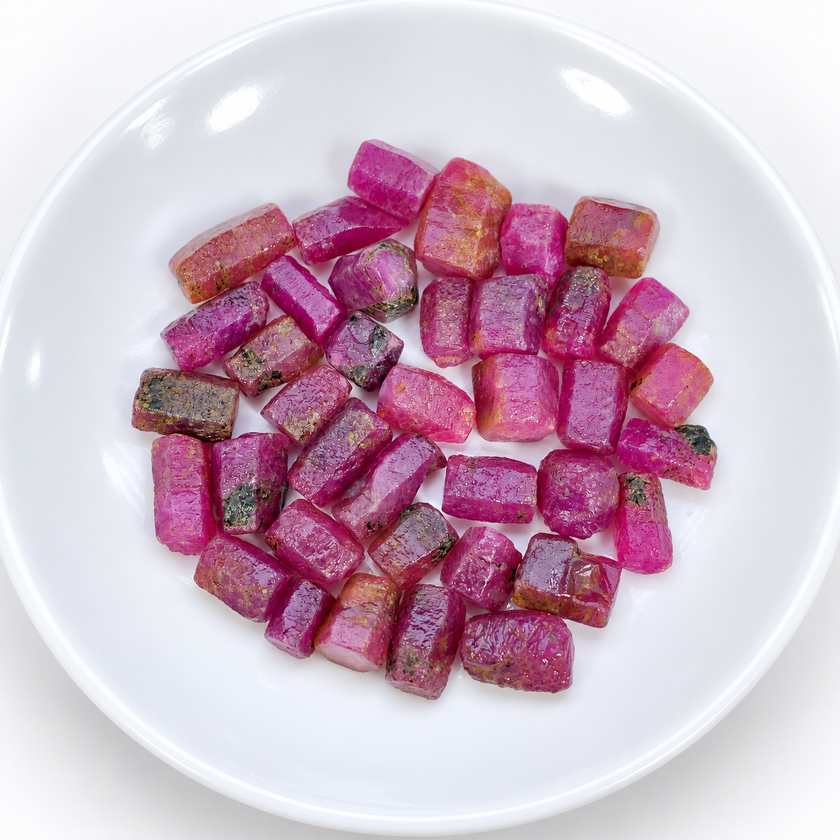 Record Keeper Ruby Crystals Lot: Natural Rough Ruby Gems, Madagascar