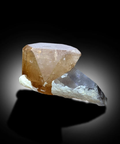 Untreated topaz crystal specimen close-up luster detail
Skardu Pakistan topaz smoky quartz combination specimen
