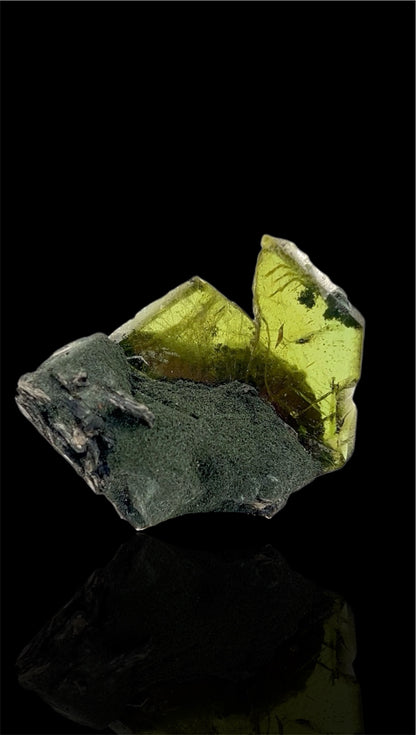 Green Sphene Crystal on Matrix from Skardu Pakistan - 26.8 grams
