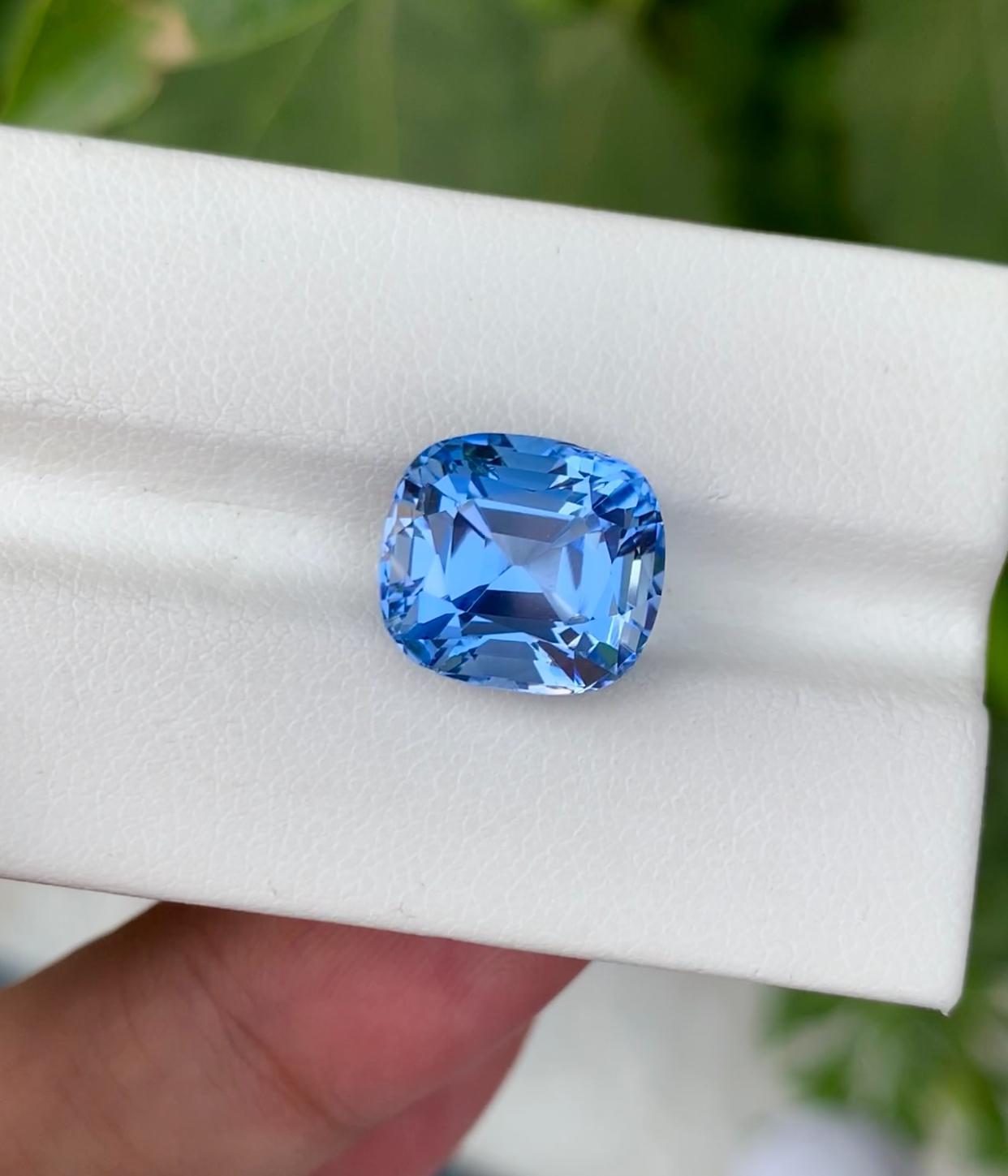 Blue Aquamarine Loose Gemstone, Cushion Cut Aquamarine Gemstone, Flawless Aquamarine Stone, Santa Maria Aquamarine Ring Stone