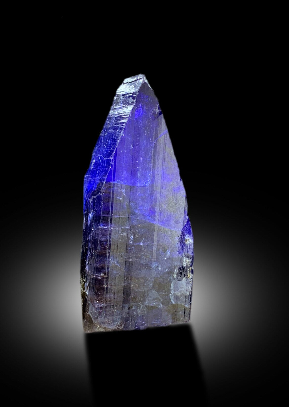 natural gemstone crystal from Tanzania
deep ink blue tanzanite specimen
authentic tanzanite crystal for collection